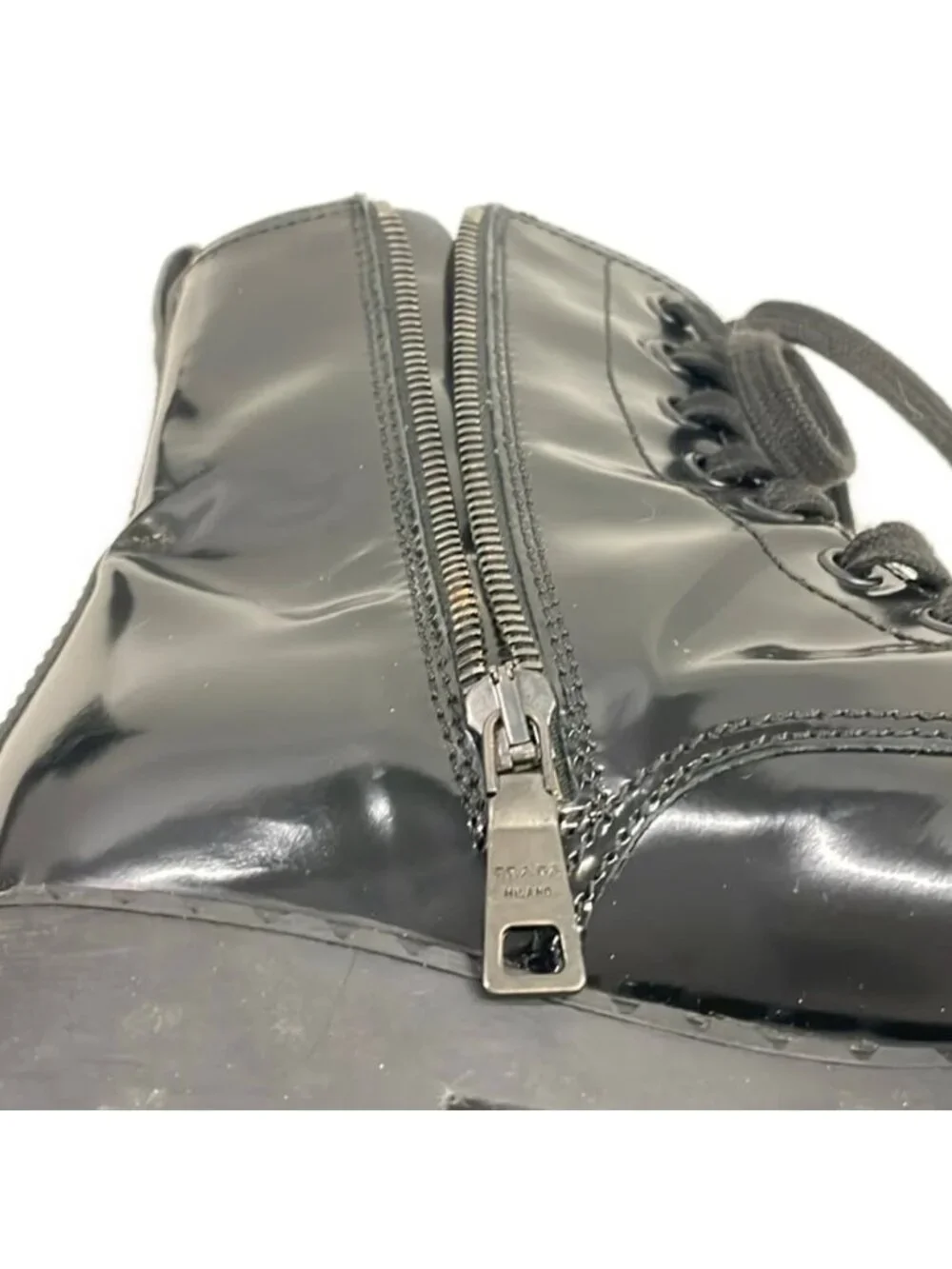 Prada Short Boots 36.5 Black Leather
